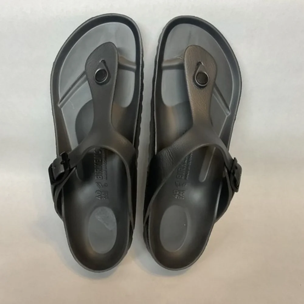 NWOB Birkenstock Gizeh EVA Charcoal Lightweight Sandals Unisex Adult W9/M7